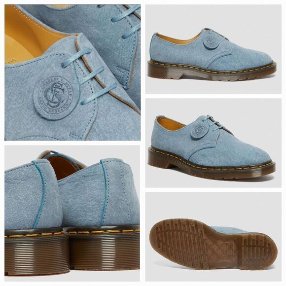 🩵NIB Dr. Martens Blue Made in England Savannah Nubuck Leather Oxfords Size 8 - Picture 15 of 16